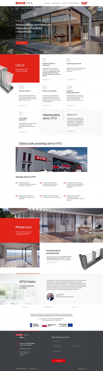 Projekt i tworzenie strony dla VITO Polska